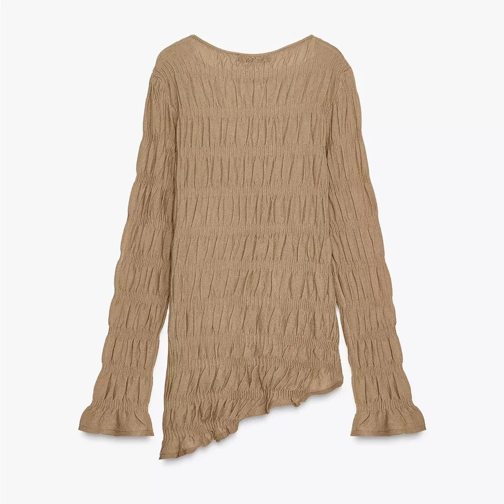 ZARA RUCHED KNIT TOP - Picture 5 of 12
